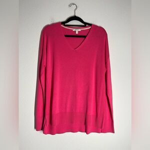 Esprit Coral Vneck Knit Sweater Cotton Blend Size XL